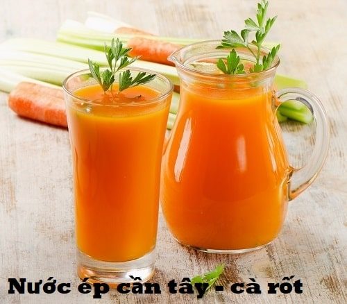 Nước ép cần tây, cà rốt và dưa chuột