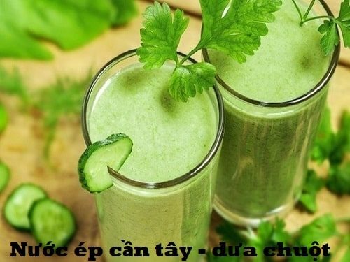 Nước ép cần tây, dưa chuột và chanh