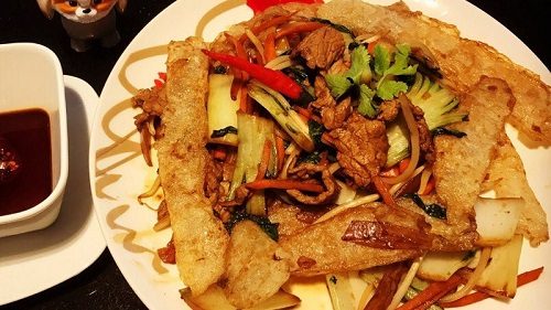 Phở áp chảo làm từ bánh tráng